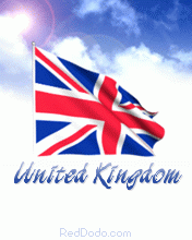 Realistic-animated-waving-United-Kingdom-flag-in-sky-with-sun-and-cloud.gif